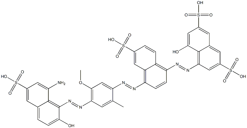 4-[4-[4-(8-Amino-2-hydroxy-6-sulfo-1-naphthalenylazo)-5-methoxy-2-methylphenylazo]-6-sulfo-1-naphthalenylazo]-5-hydroxy-2,7-naphthalenedisulfonic acid 구조식 이미지