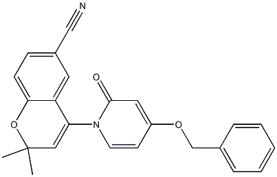 2,2-Dimethyl-6-cyano-4-[(4-benzyloxy-1,2-dihydro-2-oxopyridin)-1-yl]-2H-1-benzopyran Structure