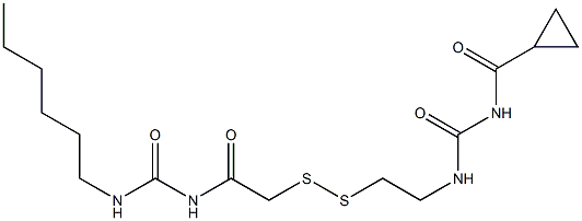 1-(Cyclopropylcarbonyl)-3-[2-[[(3-hexylureido)carbonylmethyl]dithio]ethyl]urea 구조식 이미지