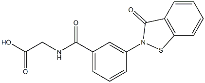 3-[(2,3-Dihydro-3-oxo-1,2-benzisothiazol)-2-yl]-N-(carboxymethyl)benzamide 구조식 이미지