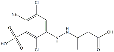 3-[2-(2,5-Dichloro-4-sodiosulfophenyl)hydrazino]butanoic acid Structure
