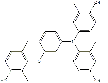 N,N-Bis(4-hydroxy-2,3-dimethylphenyl)-3-(3-hydroxy-2,6-dimethylphenoxy)benzenamine 구조식 이미지