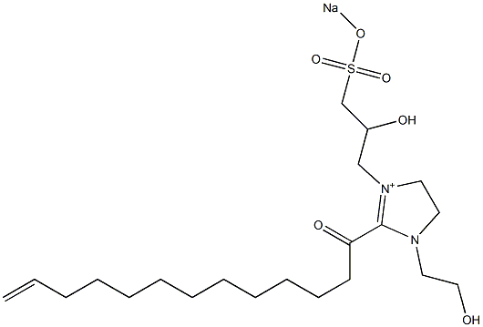 1-(2-Hydroxyethyl)-3-[2-hydroxy-3-(sodiooxysulfonyl)propyl]-2-(12-tridecenoyl)-2-imidazoline-3-ium 구조식 이미지