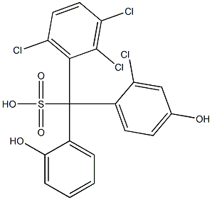 (2-Chloro-4-hydroxyphenyl)(2,3,6-trichlorophenyl)(2-hydroxyphenyl)methanesulfonic acid 구조식 이미지