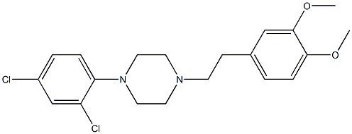 1-(2,4-Dichlorophenyl)-4-(3,4-dimethoxyphenethyl)piperazine 구조식 이미지