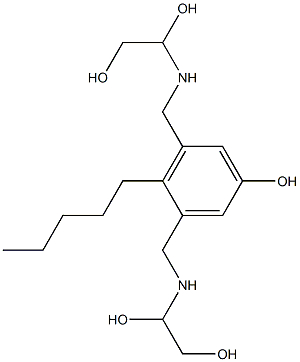 3,5-Bis[[(1,2-dihydroxyethyl)amino]methyl]-4-pentylphenol 구조식 이미지