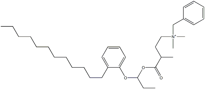 N,N-Dimethyl-N-benzyl-N-[3-[[1-(2-dodecylphenyloxy)propyl]oxycarbonyl]butyl]aminium 구조식 이미지