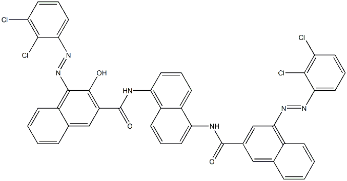 1-(2,3-Dichlorophenylazo)-3-[5-[4-(2,3-dichlorophenylazo)-2-naphtylcarbonylamino]-1-naphtylcarbamoyl]-2-naphthol Structure