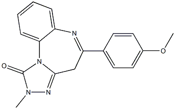 2,4-Dihydro-2-methyl-5-(4-methoxyphenyl)-1H-[1,2,4]triazolo[4,3-a][1,5]benzodiazepin-1-one 구조식 이미지