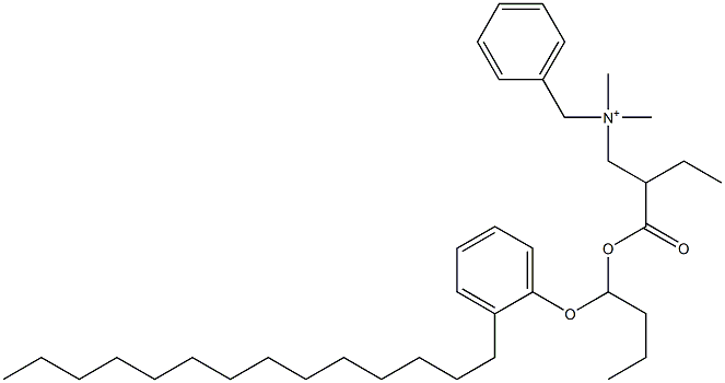 N,N-Dimethyl-N-benzyl-N-[2-[[1-(2-tetradecylphenyloxy)butyl]oxycarbonyl]butyl]aminium 구조식 이미지