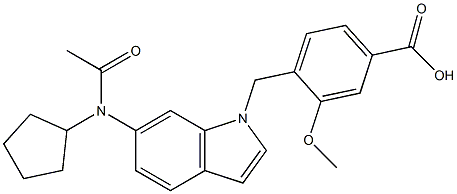4-[6-(Cyclopentylacetylamino)-1H-indol-1-ylmethyl]-3-methoxybenzoic acid Structure