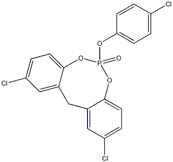 2,10-Dichloro-6-(4-chlorophenoxy)-12H-dibenzo[d,g][1,3,2]dioxaphosphocin 6-oxide Structure