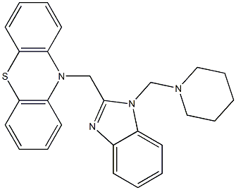 1-Piperidinomethyl-2-(10H-phenothiazin-10-ylmethyl)-1H-benzimidazole Structure