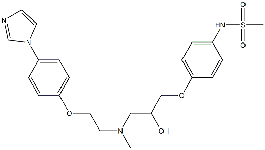 N-[4-[2-Hydroxy-3-[2-[4-(1H-imidazol-1-yl)phenoxy]methylethylamino]propyloxy]phenyl]methanesulfonamide 구조식 이미지