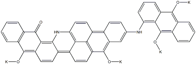 15,16-Dihydro-3-[9,10-di(kaliooxy)-1-anthrylamino]-5,10-di(kaliooxy)anthra[2,1,9-mna]naphth[2,3-h]acridin-15-one 구조식 이미지