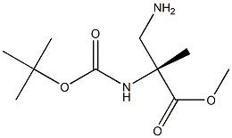 (R)-2-(Aminomethyl)-2-[[(tert-butyloxy)carbonyl]amino]propanoic acid methyl ester 구조식 이미지