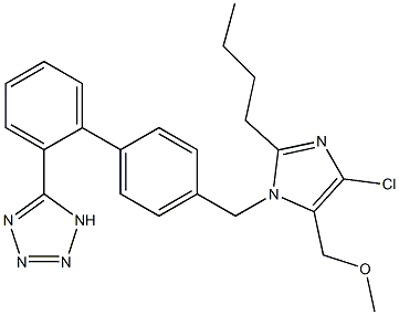 2-Butyl-4-chloro-5-methoxymethyl-1-[[2'-(1H-tetrazol-5-yl)-1,1'-biphenyl-4-yl]methyl]-1H-imidazole Structure