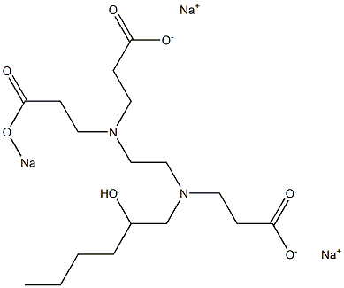 4-(2-Hydroxyhexyl)-7-(2-sodiooxycarbonylethyl)-4,7-diazadecanedioic acid disodium salt Structure