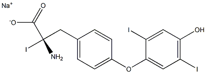 (S)-2-Amino-3-[4-(4-hydroxy-2,5-diiodophenoxy)phenyl]-2-iodopropanoic acid sodium salt Structure