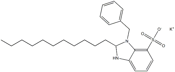 1-Benzyl-2,3-dihydro-2-undecyl-1H-benzimidazole-7-sulfonic acid potassium salt Structure