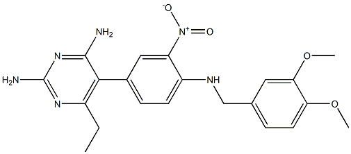 2,4-Diamino-6-ethyl-5-(3-nitro-4-[(3,4-dimethoxybenzyl)amino]phenyl)pyrimidine Structure