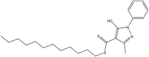 1-Phenyl-3-methyl-5-hydroxy-1H-pyrazole-4-dithiocarboxylic acid dodecyl ester Structure