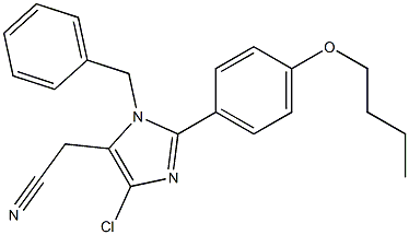 1-Benzyl-2-(4-butyloxyphenyl)-4-chloro-1H-imidazole-5-acetonitrile 구조식 이미지