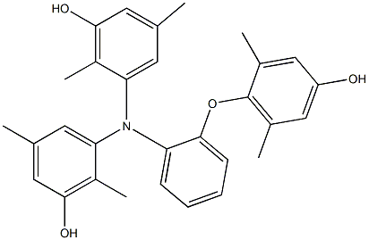 N,N-Bis(3-hydroxy-2,5-dimethylphenyl)-2-(4-hydroxy-2,6-dimethylphenoxy)benzenamine 구조식 이미지