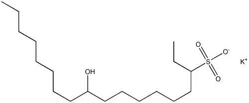 10-Hydroxyoctadecane-3-sulfonic acid potassium salt Structure