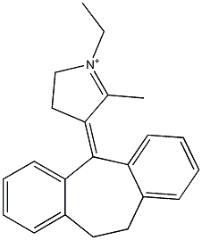 1-Ethyl-3-(10,11-dihydro-5H-dibenzo[a,d]cyclohepten-5-ylidene)-2-methyl-1-pyrroline-1-ium Structure