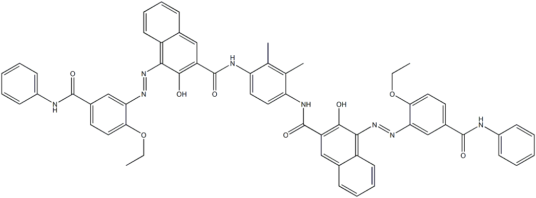 N,N'-(2,3-Dimethyl-1,4-phenylene)bis[4-[[2-ethoxy-5-(phenylcarbamoyl)phenyl]azo]-3-hydroxy-2-naphthalenecarboxamide] Structure