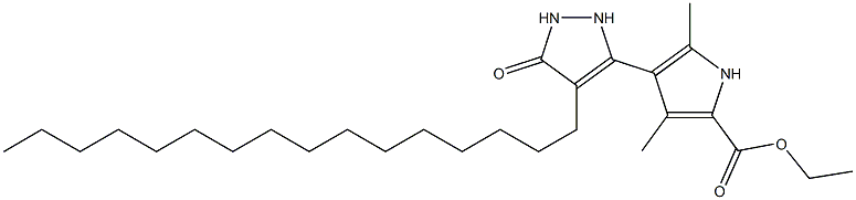 3,5-Dimethyl-4-(4-hexadecyl-5-oxo-3-pyrazolin-3-yl)-1H-pyrrole-2-carboxylic acid ethyl ester Structure