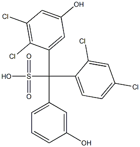 (2,4-Dichlorophenyl)(2,3-dichloro-5-hydroxyphenyl)(3-hydroxyphenyl)methanesulfonic acid Structure