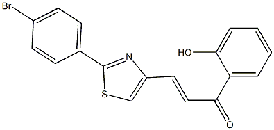 1-(2-Hydroxyphenyl)-3-[2-(4-bromophenyl)thiazol-4-yl]-2-propen-1-one 구조식 이미지