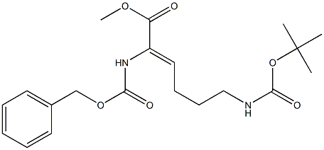 (Z)-2-[(Benzyloxycarbonyl)amino]-6-[[(tert-butyloxy)carbonyl]amino]-2-hexenoic acid methyl ester Structure