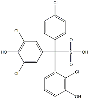 (4-Chlorophenyl)(2-chloro-3-hydroxyphenyl)(3,5-dichloro-4-hydroxyphenyl)methanesulfonic acid 구조식 이미지