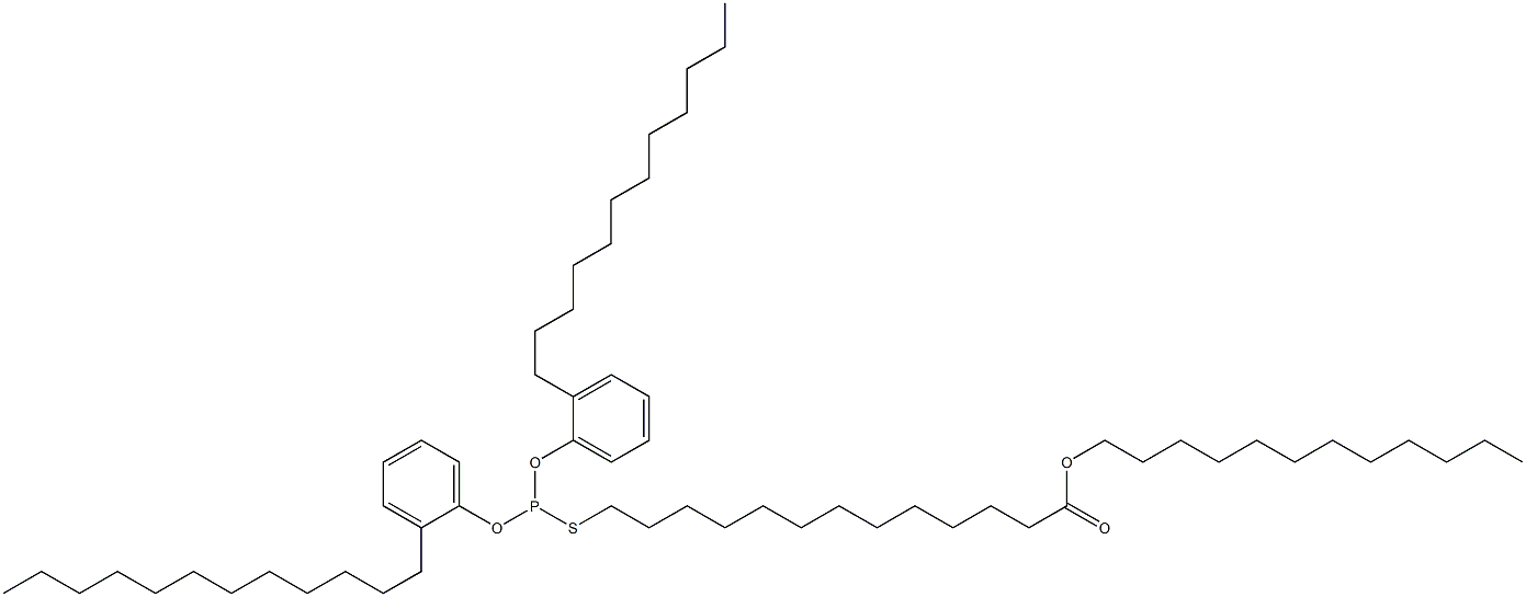 Thiophosphorous acid O,O-bis(2-dodecylphenyl)S-(13-dodecyloxy-13-oxotridecyl) ester Structure