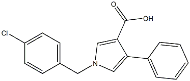 1-(4-Chlorobenzyl)-4-phenyl-1H-pyrrole-3-carboxylic acid 구조식 이미지