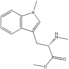 (2S)-2-(Methylamino)-3-(1-methyl-1H-indole-3-yl)propionic acid methyl ester 구조식 이미지