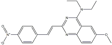 N,N-Diethyl-6-methoxy-2-(4-nitrostyryl)quinazolin-4-amine 구조식 이미지