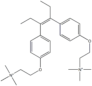 N,N'-[[(Z)-1,2-Diethylvinylene]bis(p-phenyleneoxyethylene)]bis(N,N-dimethylmethanaminium) Structure