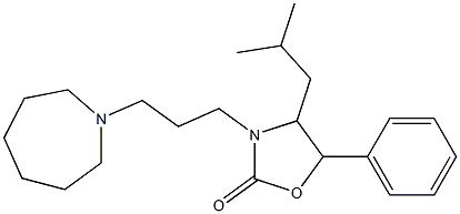 3-[3-(Hexahydro-1H-azepin-1-yl)propyl]-4-isobutyl-5-phenyloxazolidin-2-one 구조식 이미지