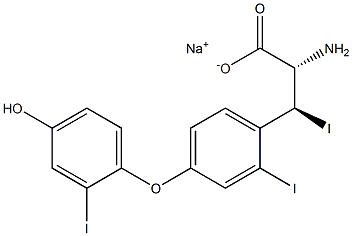 (2S,3S)-2-Amino-3-[4-(4-hydroxy-2-iodophenoxy)-2-iodophenyl]-3-iodopropanoic acid sodium salt 구조식 이미지