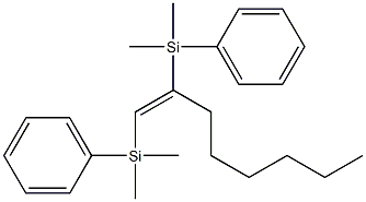 1,2-Bis[phenyldimethylsilyl]-1-octene 구조식 이미지