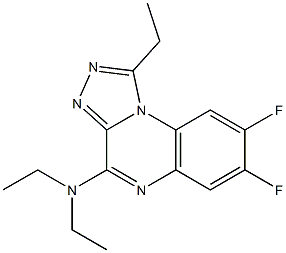 4-Diethylamino-7,8-difluoro-1-ethyl[1,2,4]triazolo[4,3-a]quinoxaline Structure