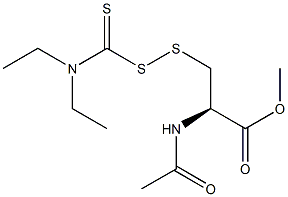 (2R)-2-(Acetylamino)-3-[[(diethylamino)thioxomethyl]dithio]propionic acid methyl ester Structure