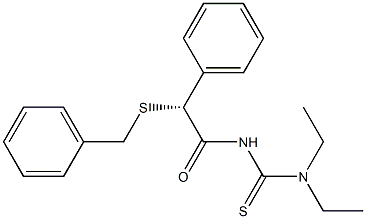 (-)-3-[(R)-(Benzylthio)phenylacetyl]-1,1-diethylthiourea 구조식 이미지
