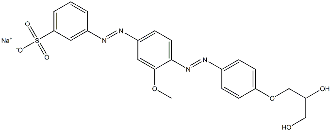 Sodium m-[4-{p-(2,3-dihydroxypropoxy)phenylazo}-3-methoxyphenylazo]benzenesulfonate 구조식 이미지