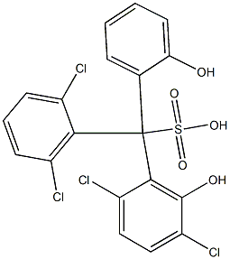 (2,6-Dichlorophenyl)(2,5-dichloro-6-hydroxyphenyl)(2-hydroxyphenyl)methanesulfonic acid 구조식 이미지