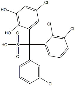 (3-Chlorophenyl)(2,3-dichlorophenyl)(5-chloro-2,3-dihydroxyphenyl)methanesulfonic acid Structure